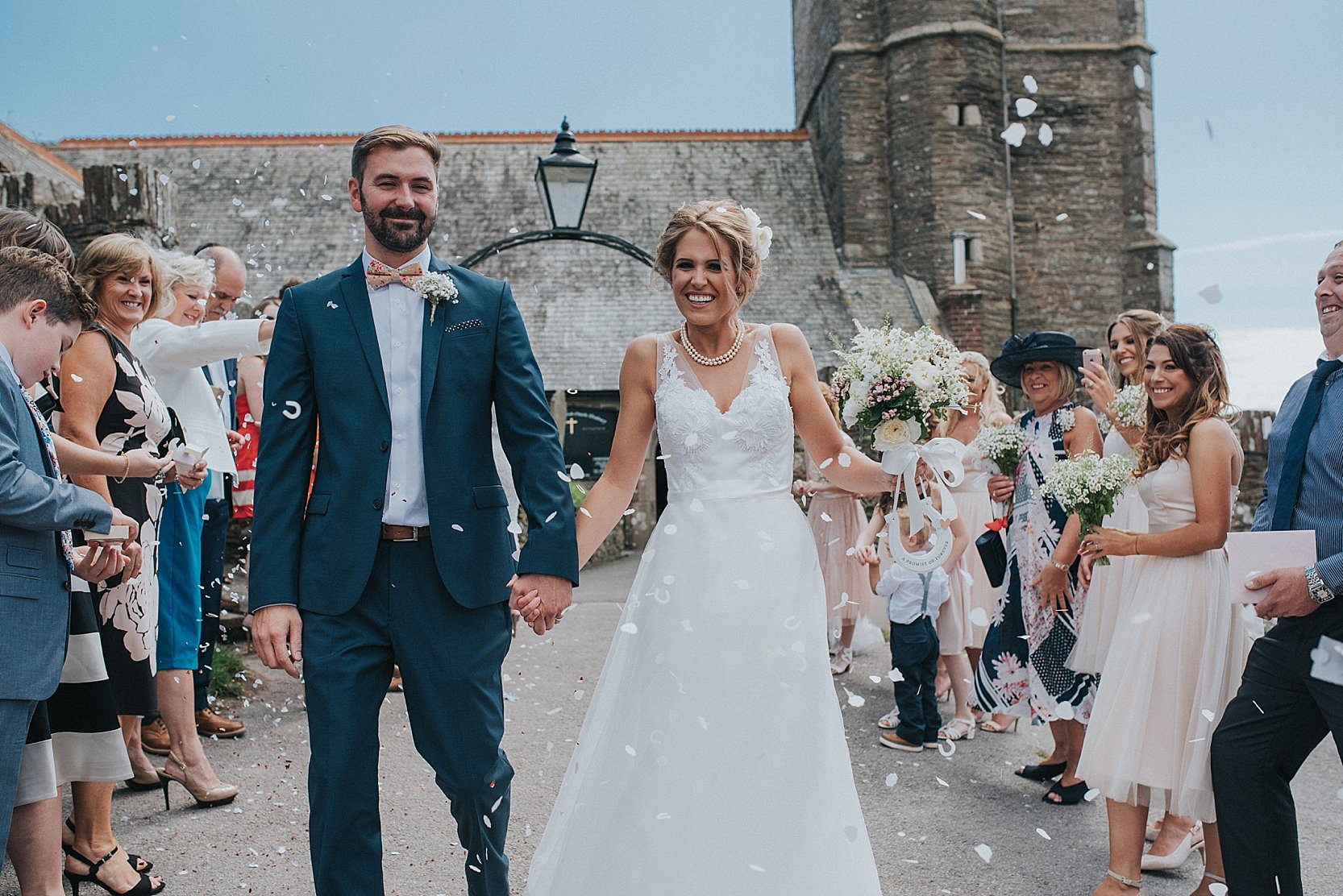 Beautiful, relaxed wedding photography at Langdon Court Hotel in Devon and Wembury Church and Wembury Beach