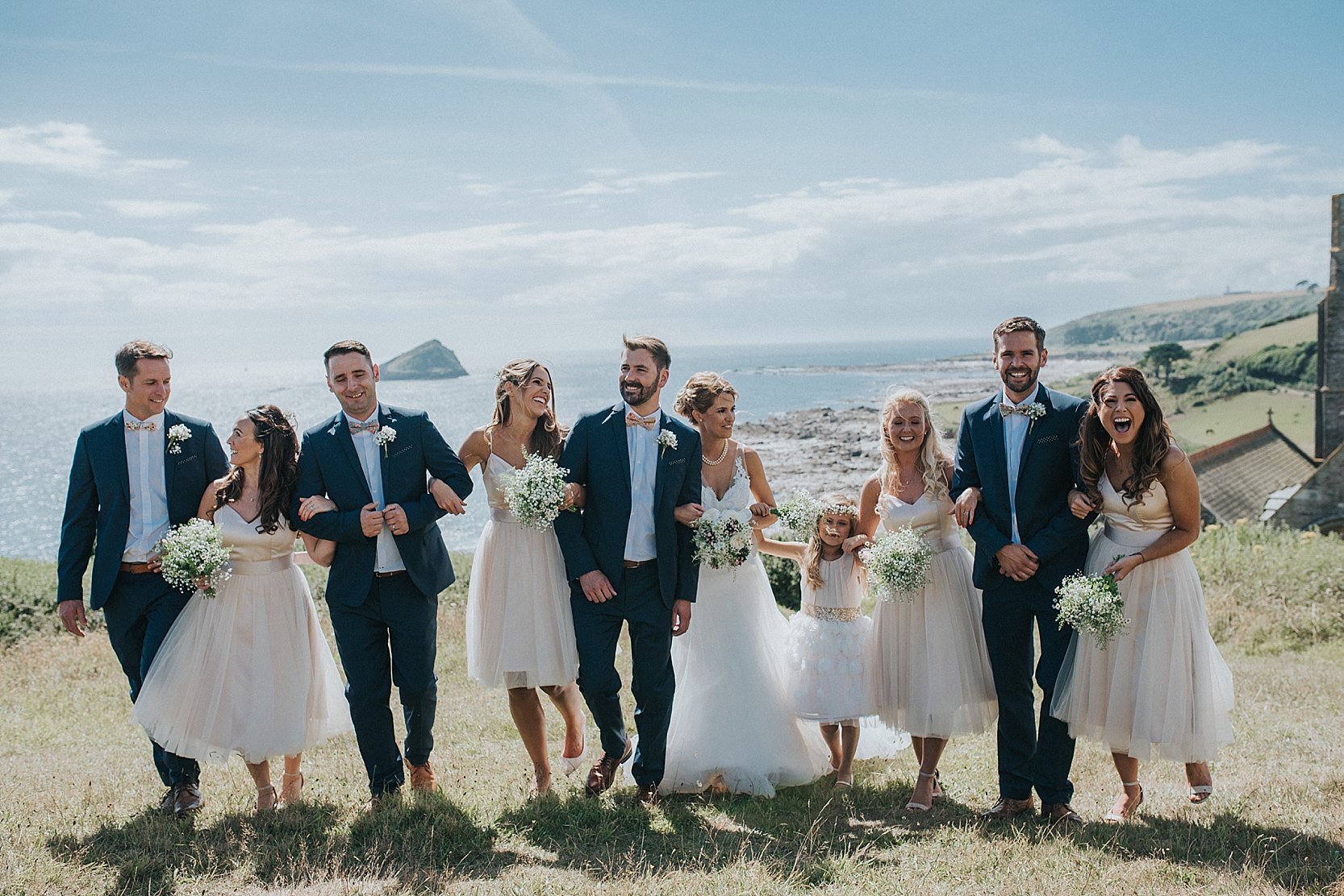 Beautiful, relaxed wedding photography at Langdon Court Hotel in Devon and Wembury Church and Wembury Beach