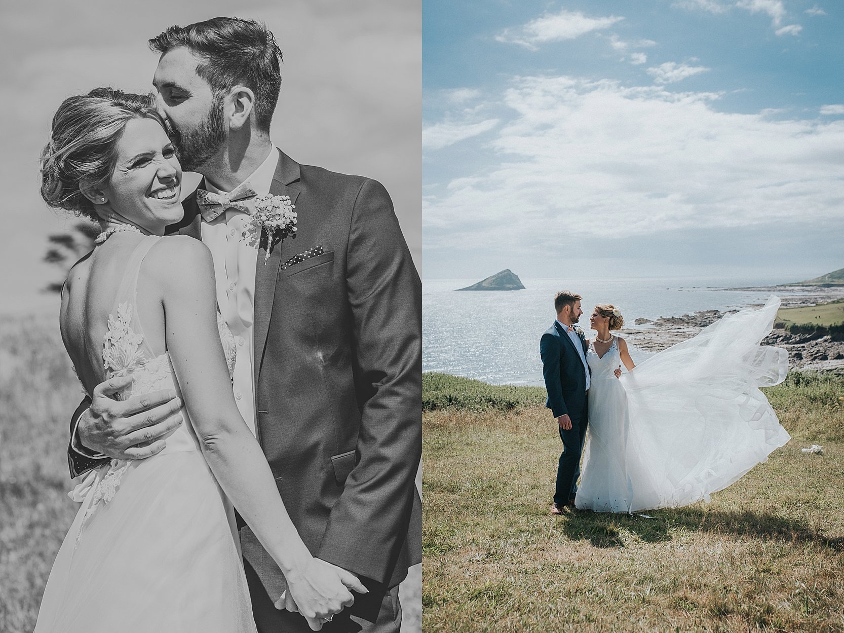 Beautiful, relaxed wedding photography at Langdon Court Hotel in Devon and Wembury Church and Wembury Beach