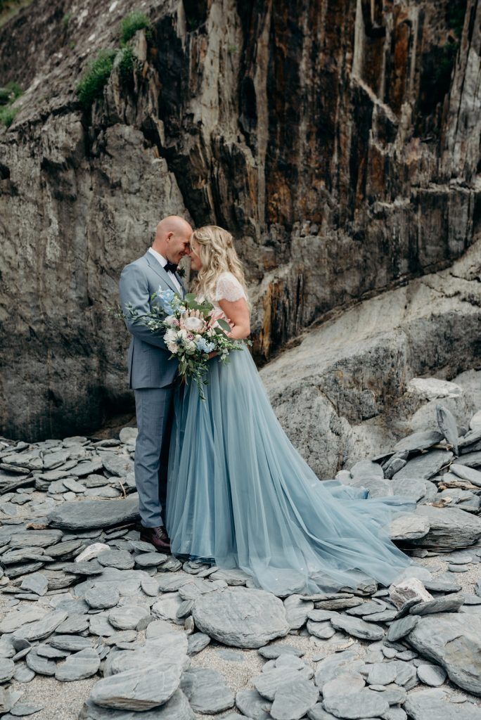 Blue wedding dress