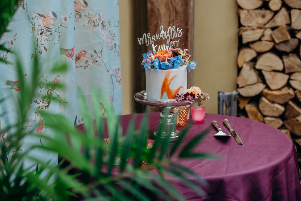 colourful wedding cake 