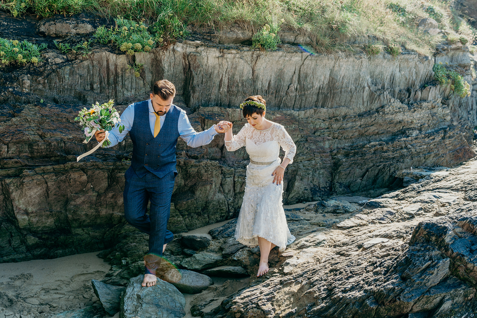 rustic Cornish seaside wedding