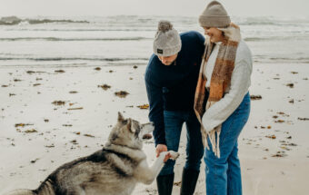 Burgh Island Husky and couple